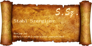 Stahl Szergiusz névjegykártya